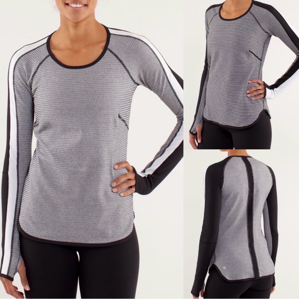 Lululemon Athletica Black and Gray Long Sleeve Tee